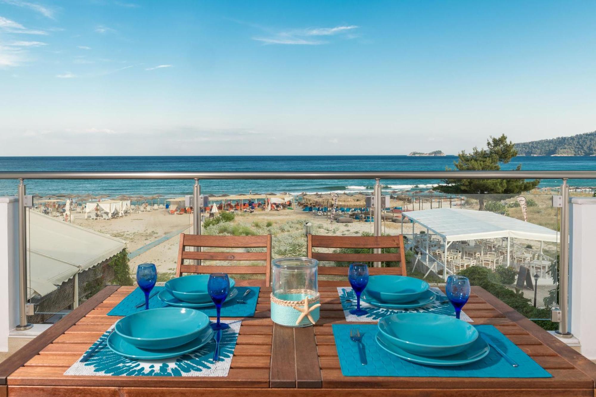 Artemis Beach Apartments Chrysi Ammoudia Bagian luar foto